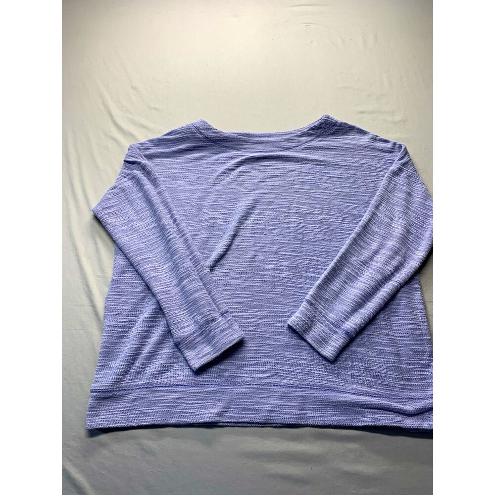 St. John's Bay Active Women's Blue Solid Knit 3/4 Sleeve Crew Neck Top XL
